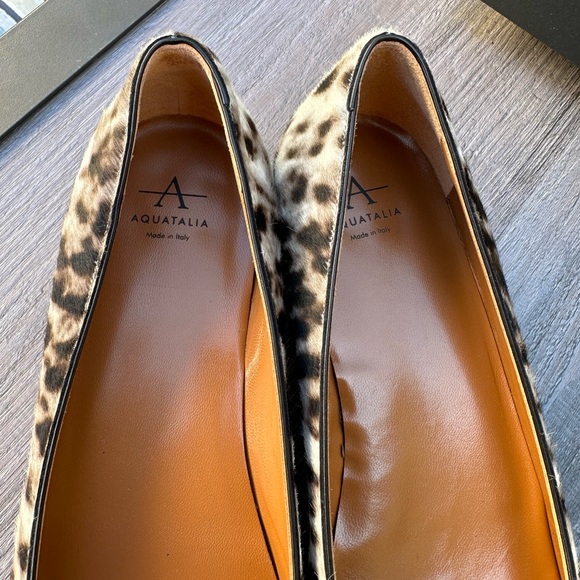 NWT Aquatalia Snow Leopard Haircalf Perla Flats - Picture 6 of 8